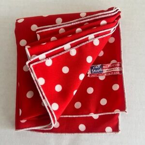 🔴 RAY STRAUSS Unltd red scarf USA patriotic 21” vintage EUC white dots